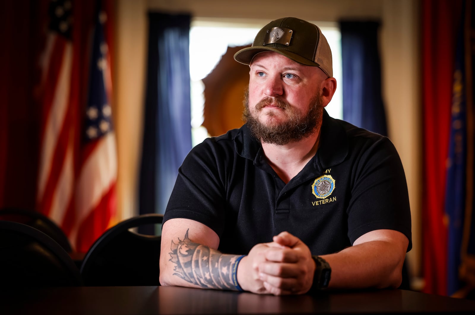 Army veteran Josh Brandner speaks about veteran suicide and the resources available for veterans in need of assistance in the area. NICK GRAHAM/STAFF