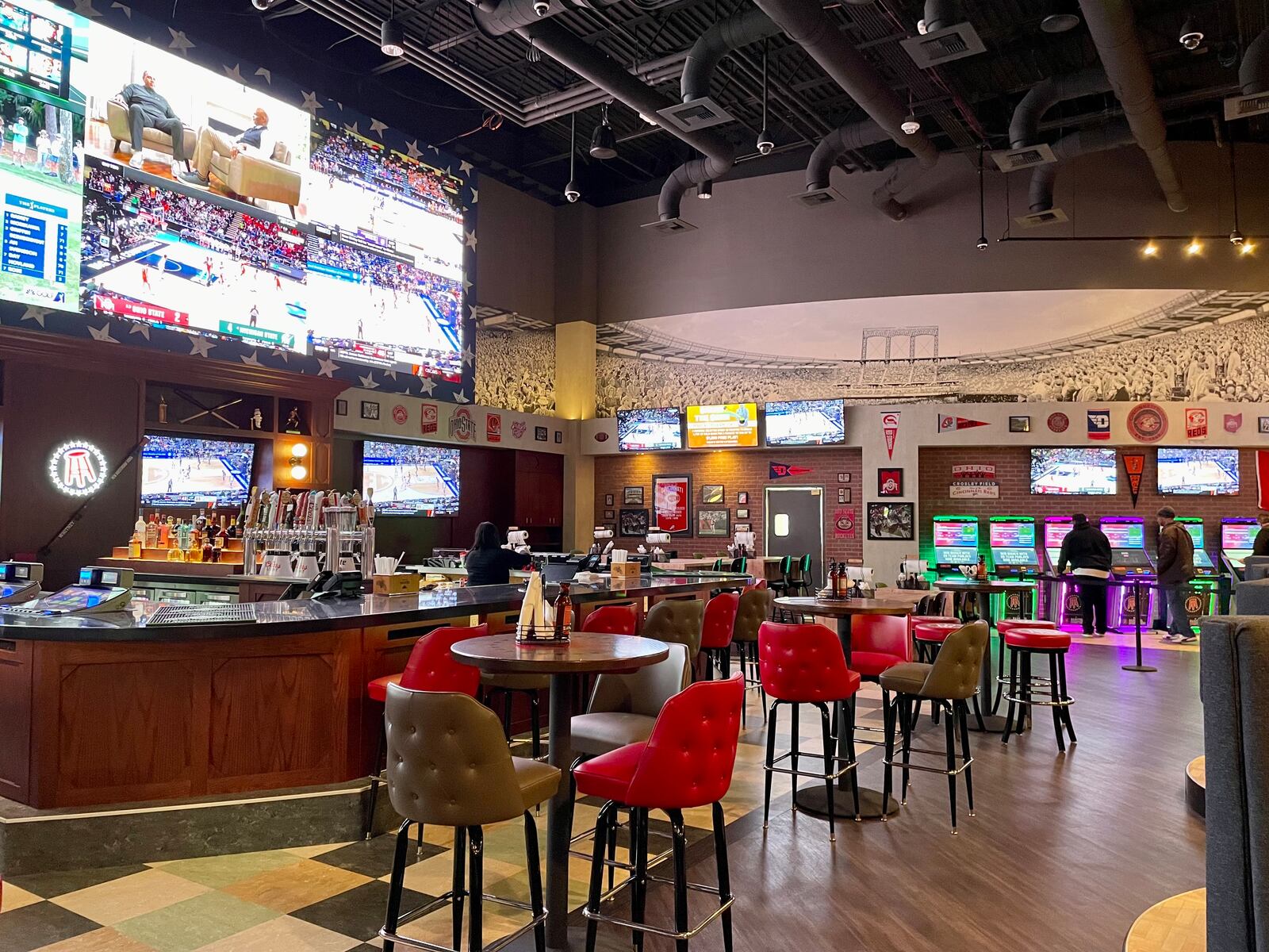 Barstool Sportsbook, a new restaurant and bar, is opening inside Hollywood Gaming at Dayton Raceway on Sunday, March 12. NATALIE JONES/STAFF