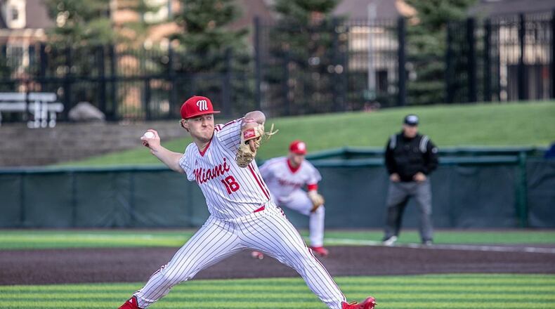 Miami right-hander Sam Bachman is projected to be a first-round pick in this summer's MLB Draft. Miami University Photo