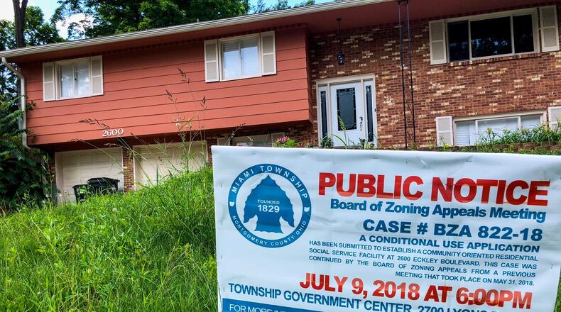 The Miami Twp. Board of Zoning Appeals tonight will consider a proposal to locate a group home in an Eckley Boulevard neighborhood. FILE