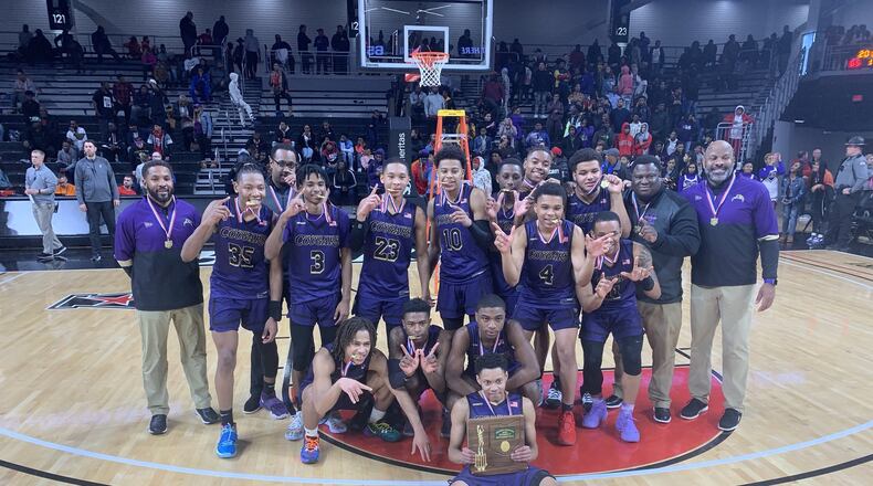 Thurgood poses for a team photo after it won a Division II district title over Cincinnati Hughes on Friday night at the University of Cincinnati. Eric Frantz/CONTRIBUTED