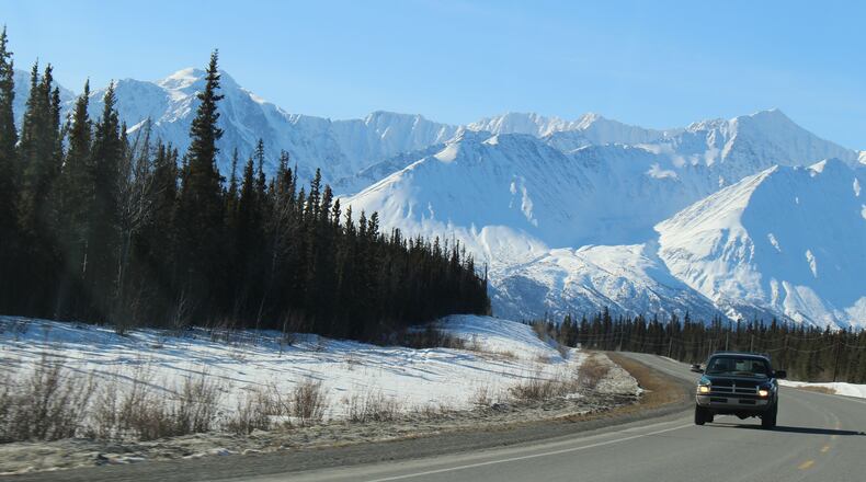 Of the Alaska Highway’s 1,520 miles, 567 go through Yukon Territory. This stretch, about 200 miles from the U.S. border, is east of Haines Junction, Yukon. (Alan Solomon/Chicago Tribune/TNS)