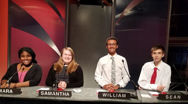 Students from Northmont High School participating in a Columbus-area competition are, from the left, Amara Nwanoro, Samantha Street, William Miller and Sean Scranton. CONTRIBUTED