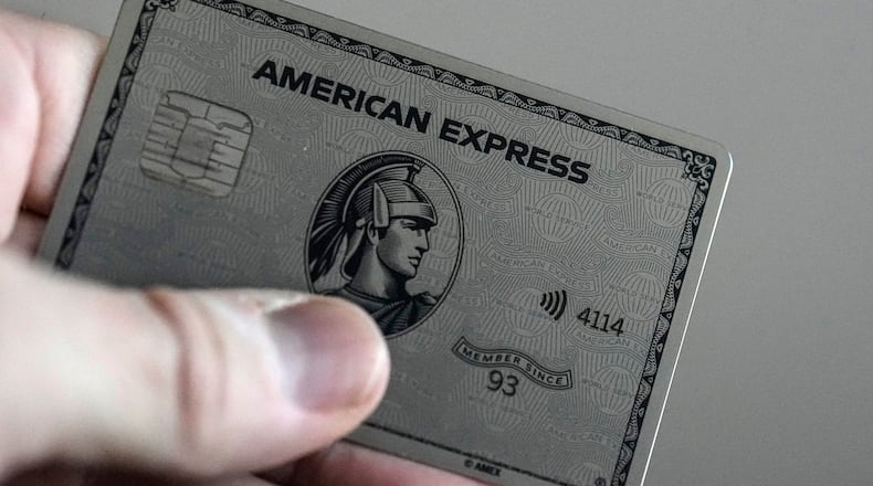 FILE - An American Express card is shown, Thursday, Jan. 18, 2024, in Atlanta. (AP Photo/Mike Stewart, File)