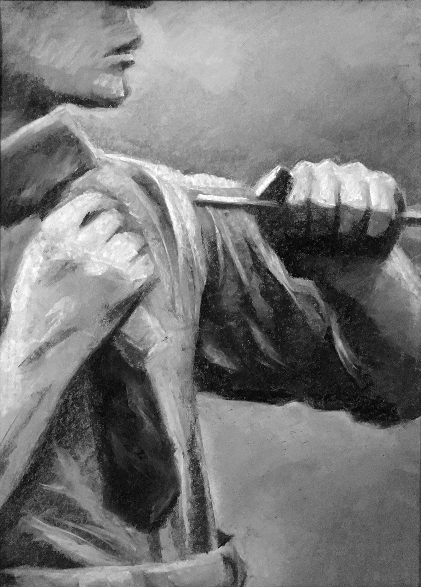 Cut It Out,  a chalk drawing by Simeon Estes, is among the work of 40 college and university art and design students featured in  The Cline Show: Annual Arts & Design Invitational,  on display at Dayton Visual Arts Center in Dayton, Friday, Jan. 12 through Friday, Feb. 2. CONTRIBUTED