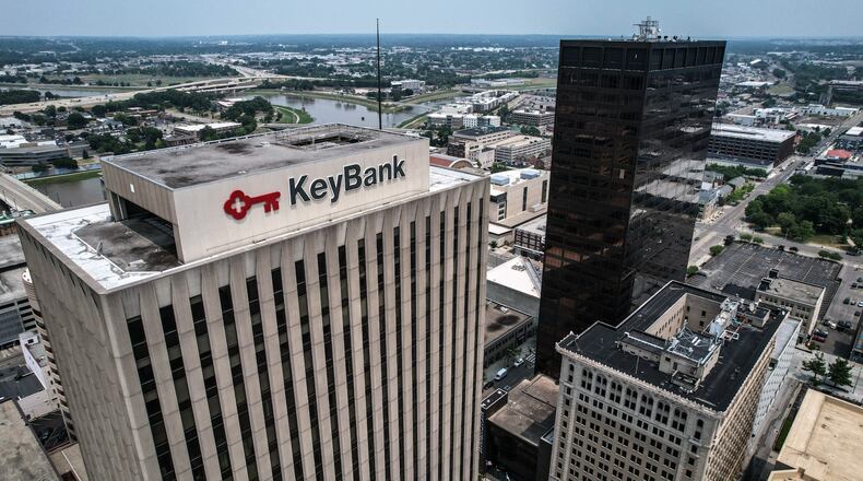 KeyBank plans to leave its' downtown Dayton high-rise location and move its offices to 130 West 2nd Street. JIM NOELKER/STAFF