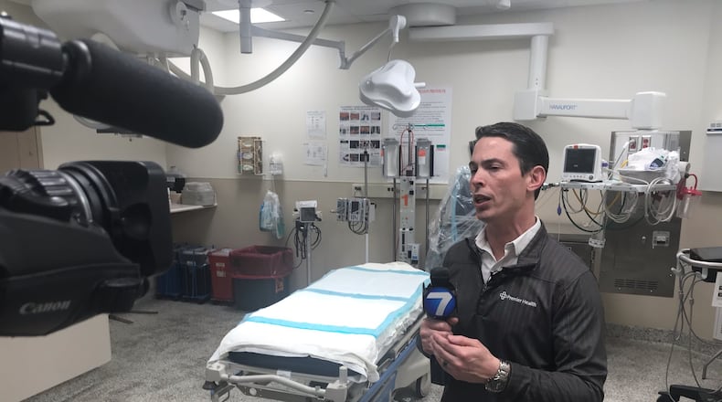 Dr. Roberto Colon, associate chief medical officer at Miami Valley Hospital and VP of Quality for Premier Health, addressed COVID-19 concerns Saturday. KAITLIN SCHROEDER