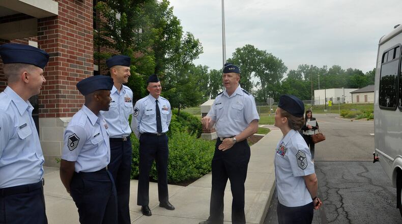 Lt. Gen. Robert McMurry, commander, Air Force Life Cycle Management Center, visited the Air Force Metrology and Calibration Division in June of 2018. (Contributed photo)