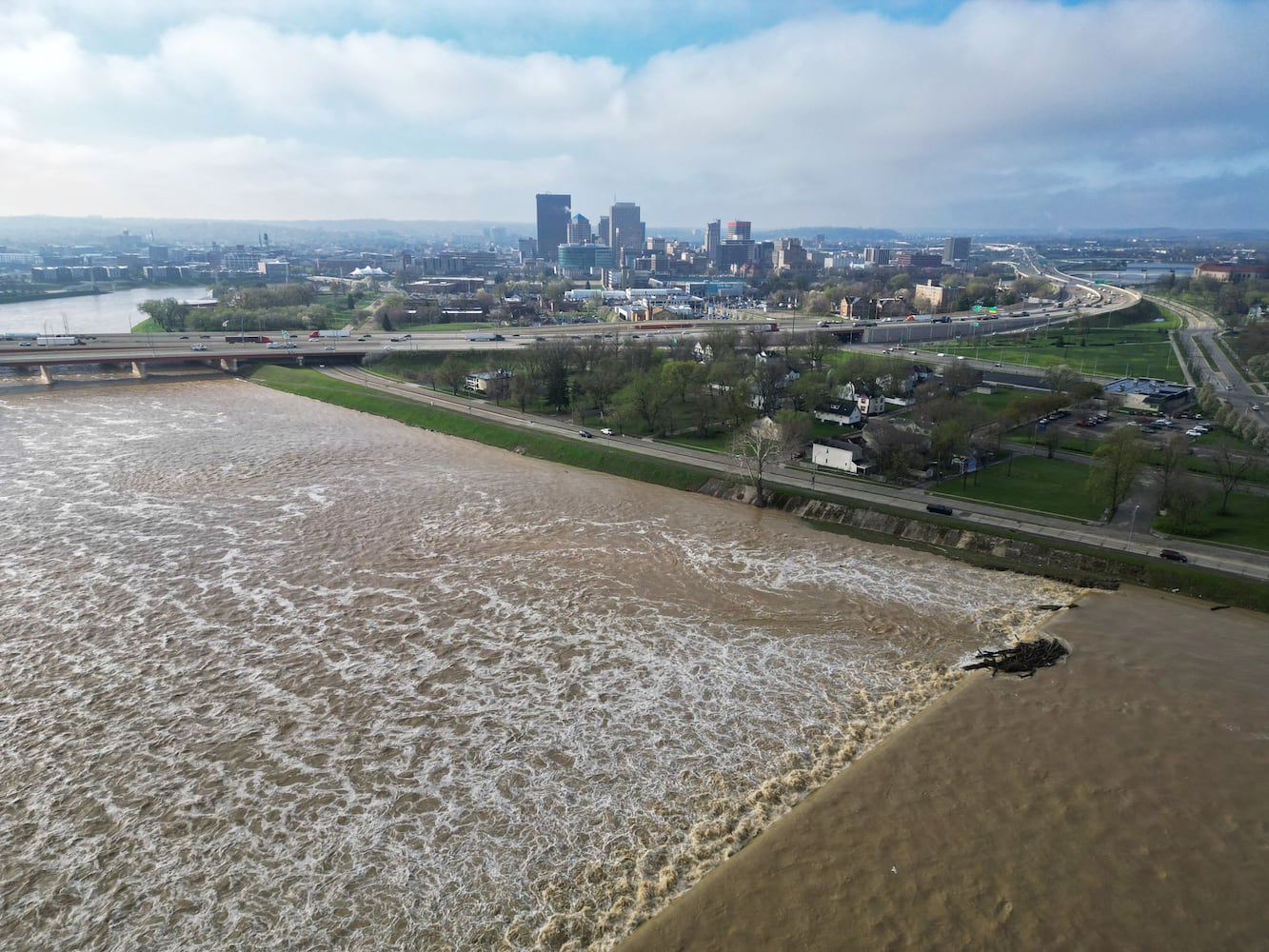 Great Miami River flooding in Dayton