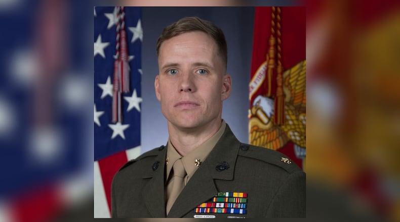 Marine Corps Maj. Aaron Reep will serve as the lead military escort to the U.S. congressional delegating during the NATO Parliamentary Assembly in Dayton. Contributed.