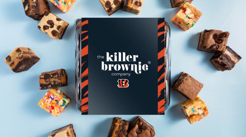 The Cincinnati Bengals and The Killer Brownie Company have released a new Bengals striped packaging just as the team prepares to take on the Ravens Sunday night at Paycor Stadium in an AFC Wild Card matchup (WEBSITE PHOTO).