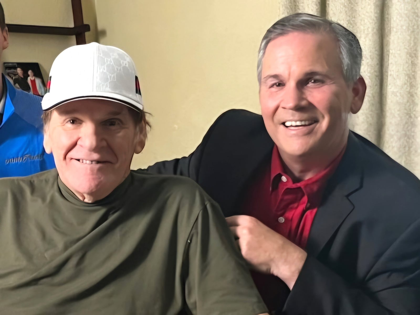 John Condit with Pete Rose last year just 10 days before Pete died suddenly . Condit got the last-ever interview with the Cincinnati Reds legend and much of it appears in documentary Condit, a former local sportscaster who is now the Director of Sales for the Cox Media Group, is directing on Show’s accomplished, but tortured life. The riveting film is entitled “Alone on the Mound.” CONTRIBUTED PHOTO