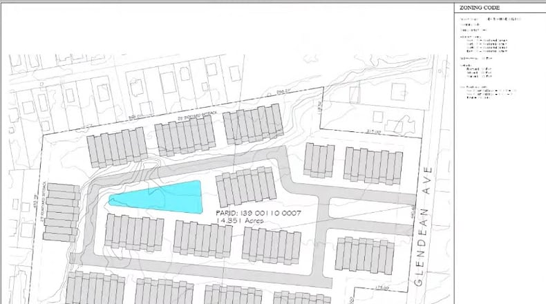 The proposed site plan for a new housing development in Riverside. Contributed.