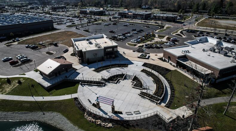 Centerville is proposing to create a 32-acre outdoor drinking area located at the Cornerstone of Centerville development at the intersection of Feedwire Road and Wilmington Pike. JIM NOELKER/STAFF