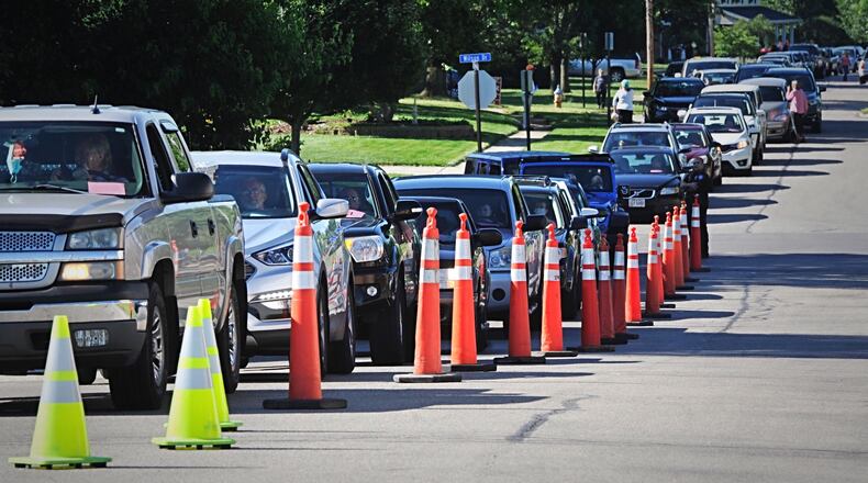 A pop-up test site for coronavirus opened at Five Rivers Greene County Health Center in Xenia Wednesday. MARSHALL GORBY\STAFF