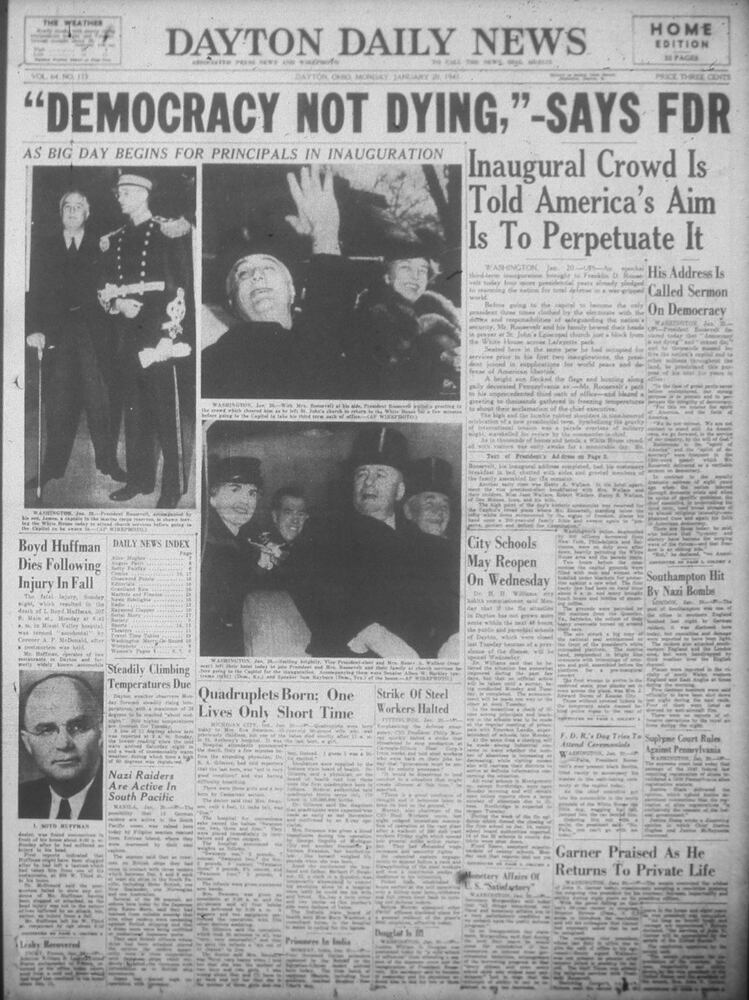 Presidential inauguration newspaper