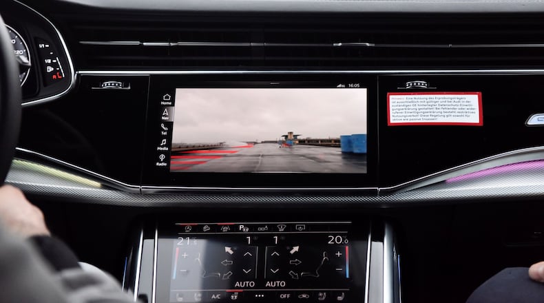 An undated photo provided by Pirelli shows a dashboard with warnings sent from the company’s Cyber Tire. The tires, Pirelli says, can sense if a car is slipping and warn the driver or the car to make adjustments. (Pirelli via The New York Times)