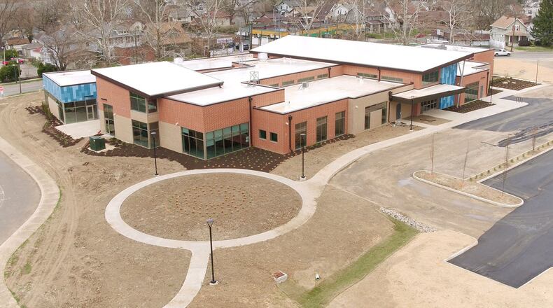 The Belmont Branch of the Dayton Metro Library exterior has been completed and contractors are building and finishing the inside of the new structure at Wayne and Waterveliet Ave. Landscaping and parking lot work are being completed. This branch and the new Stroop branch are expected to open in July of 2019. TY GREENLEES / STAFF