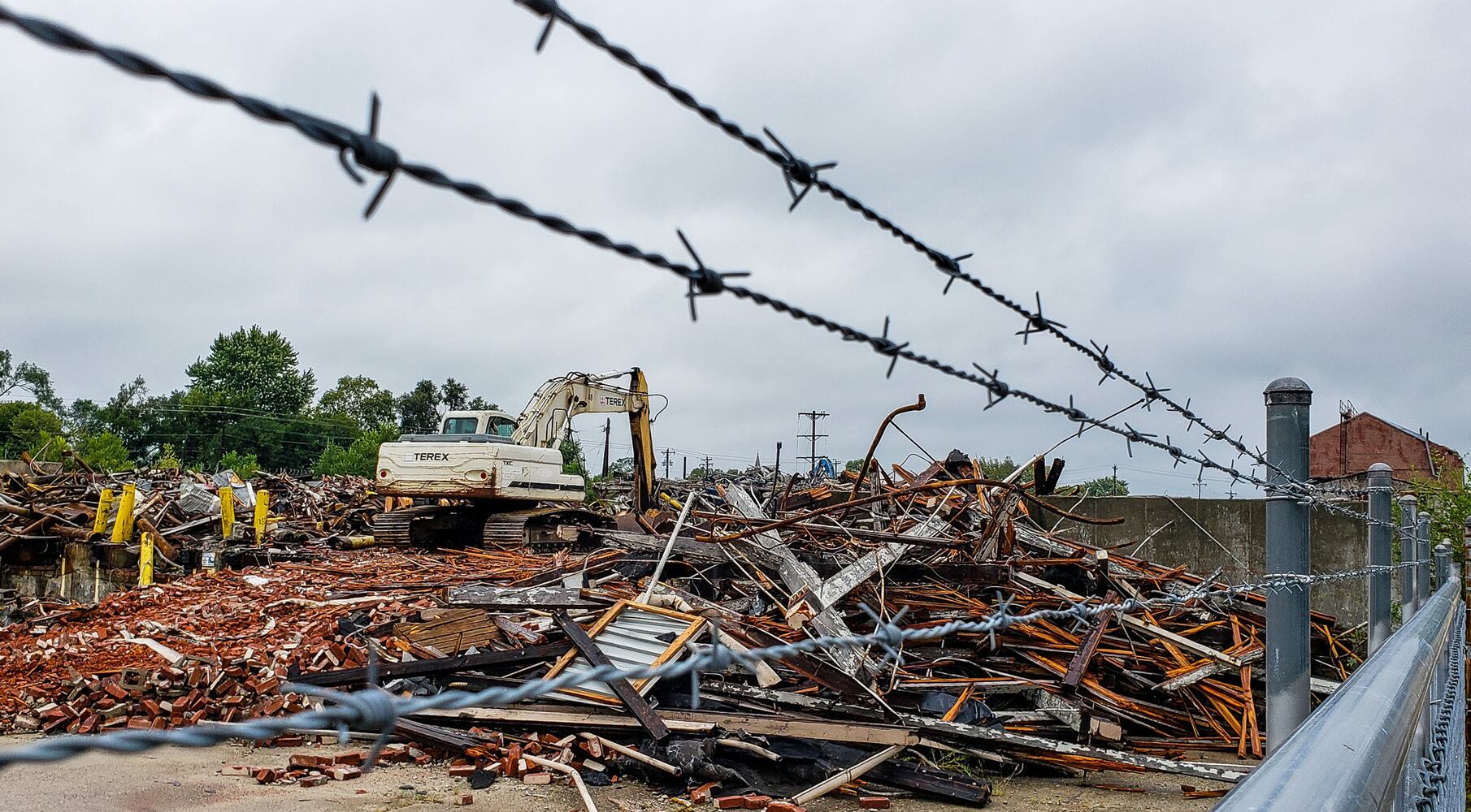 Demolition continues at former Franklin Boxboard building