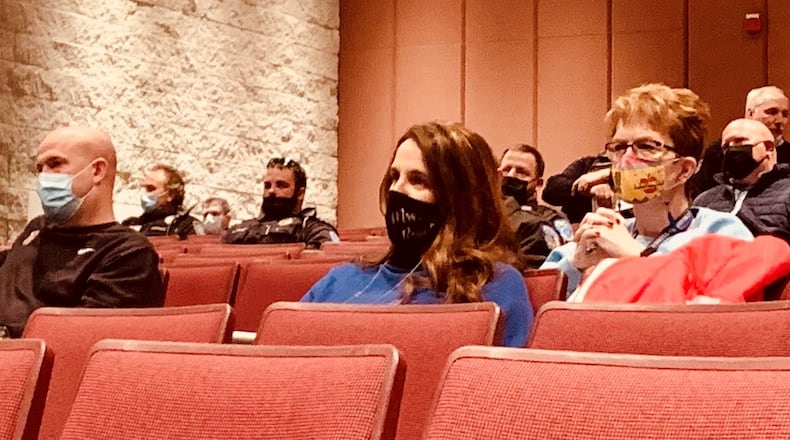 Greene County law enforcement agencies, teachers, and area school officials met Friday to consider tightening methods of reporting and monitoring school shooting threats locally. LONDON BISHOP/STAFF