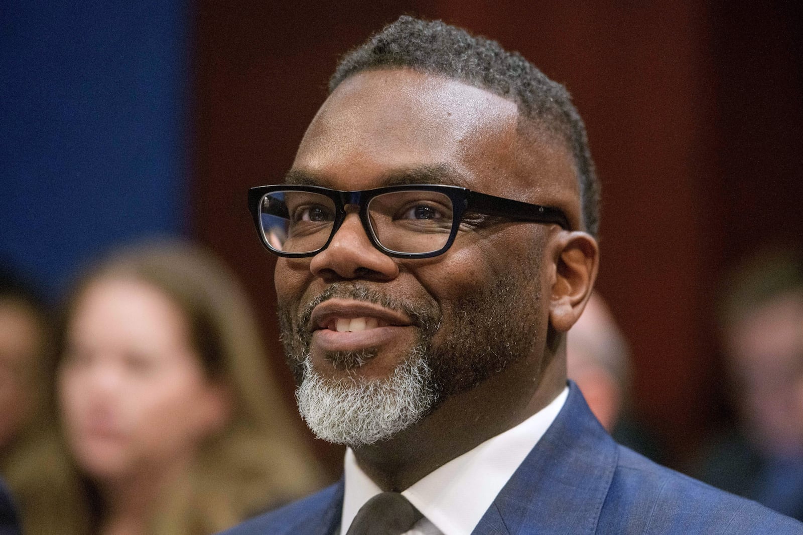 FILE - Chicago Mayor Brandon Johnson takes his seat at the witness table during a House Committee on Oversight and Government Reform hearing with Sanctuary City Mayors on Capitol Hill, March 5, 2025, in Washington. (AP Photo/Rod Lamkey, Jr.,File)