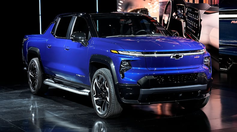 The 2024 Chevrolet Silverado EV RST is shown in Detroit, Wednesday, Jan. 5, 2022. (AP Photo/Paul Sancya)
