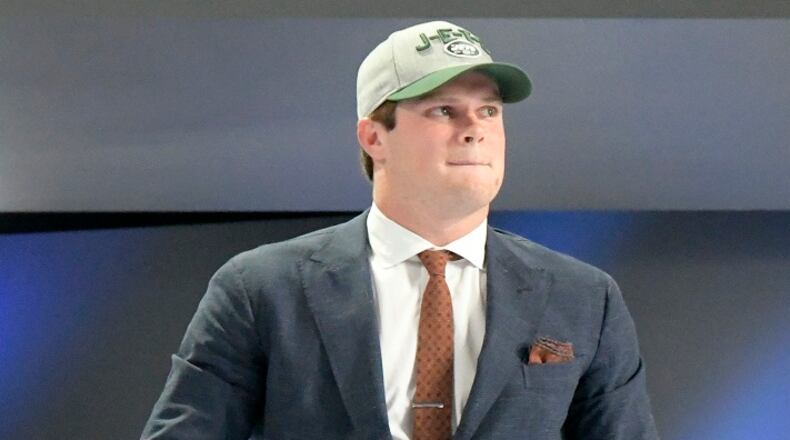 USC quarterback Sam Darnold is selected third overall by the New York Jets during the NFL Draft at AT&T Stadium in Arlington, Texas, on April 26, 2018. (Max Faulkner/Fort Worth Star-Telegram/TNS)