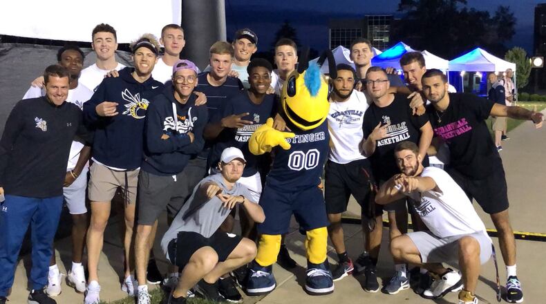 The Cedarville University basketball team poses for a photo on campus on Friday, Aug. 23, 2019. Submitted photo