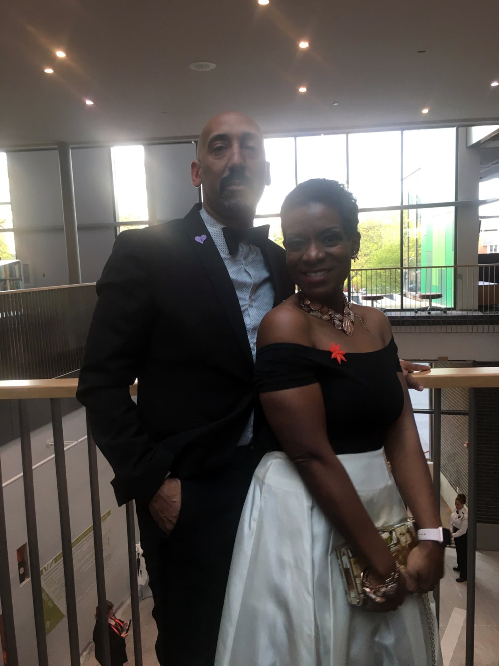 Demarus Crawford-White (Right) with her husband Michael White (Left) at the 2018 grand opening of the new Dayton Metro Library downtown. CONTRIBUTED
