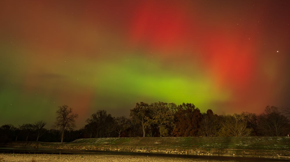 The northern were visible throughout the area on Tuesday, Nov. 11, including from Treasure Island along the Great Miami River in Troy. BRYANT BILLING/CONTRIBUTED