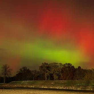 The northern were visible throughout the area on Tuesday, Nov. 11, including from Treasure Island along the Great Miami River in Troy. BRYANT BILLING/CONTRIBUTED