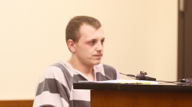 Lee Johnson was sentenced to 180 days in the Middleown City Jail today after pleading guilty to child endangering charges. He was found overdosed in a house with two children. GREG LYNCH/STAFF