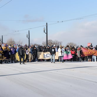 Daytonians gathered to honor Rev. Dr. Martin Luther King Jr. at the annual MLK Day Memorial March on Monday, Jan. 19, 2026. The march started at the Drew Health Center on W. Third St. through the Wright Dunbar Business District over the Dayton Peace Bridge and concluded at Sinclair Community College. TOM GILLIAM / CONTRIBUTING PHOTOGRAPHER