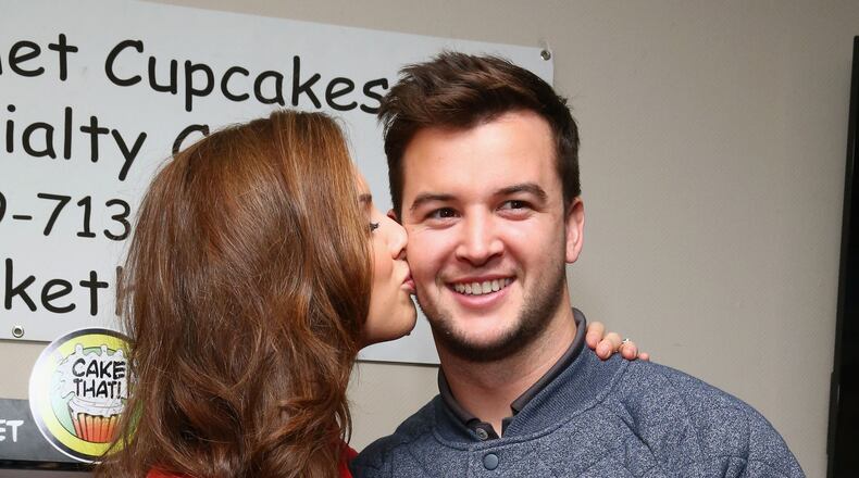 NEW YORK, NY - JANUARY 30: Model Katherine Webb (L) and football player AJ McCarron attend DirecTV Beach Bowl 2014 at the Gansevoort Hotel on January 30, 2014 in New York City. (Photo by Astrid Stawiarz/Getty Images for DirecTV)