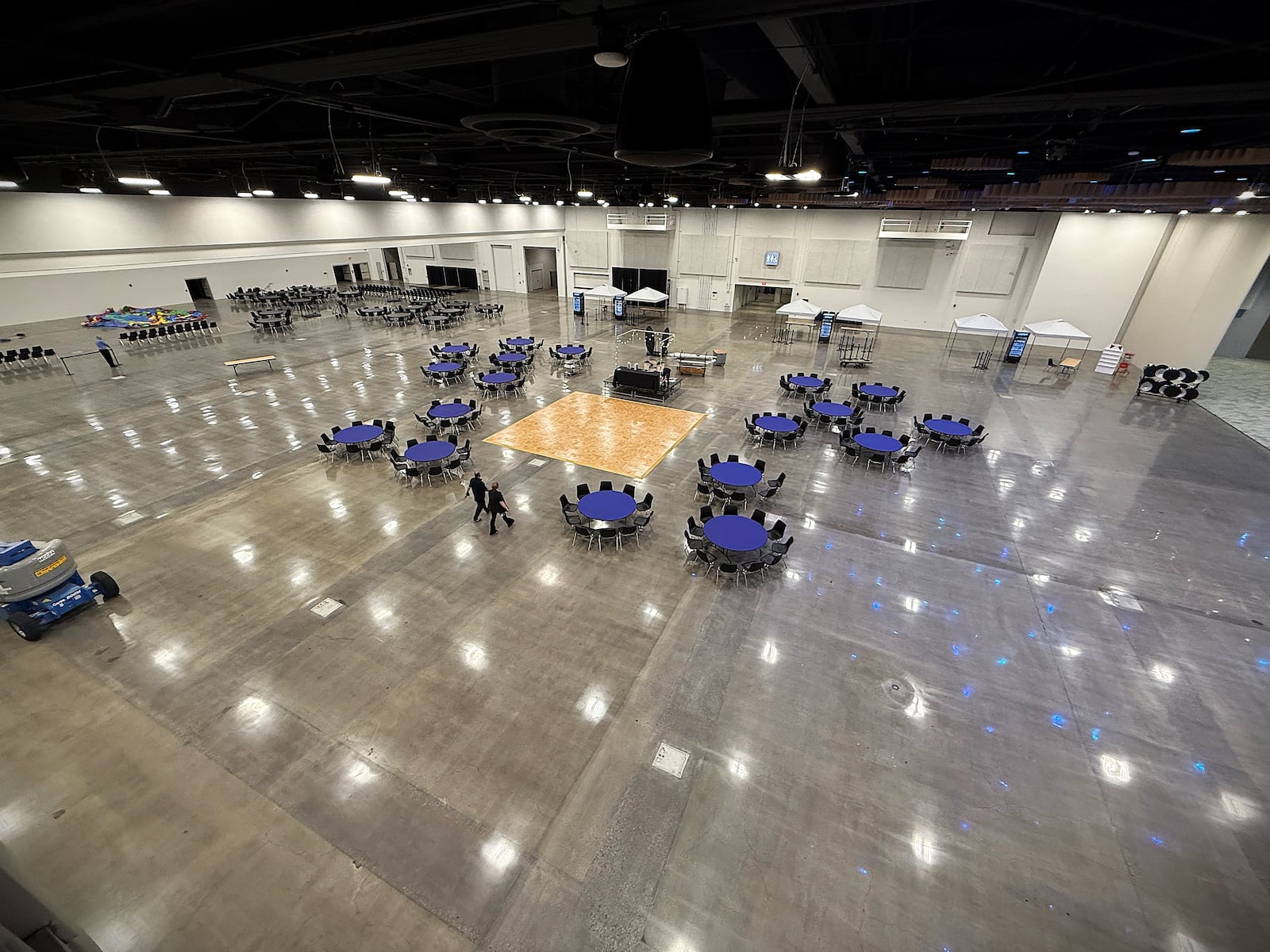 An exhibit hall in the Dayton Convention Center. The center has undergone $45 million in renovations. CORNELIUS FROLIK / STAFF