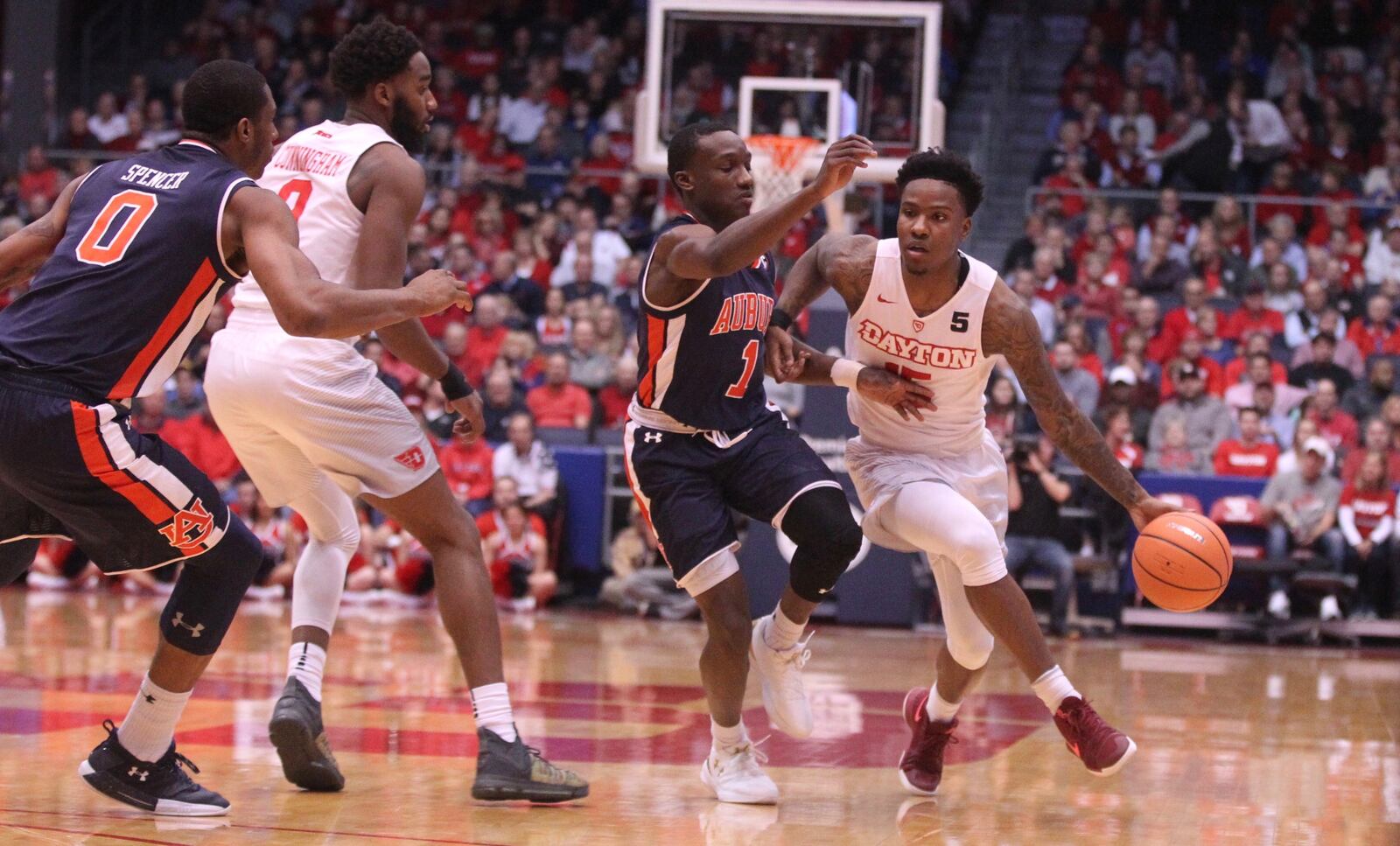 Dayton against Auburn on Wednesday, Nov. 29, 2017, at UD Arena.