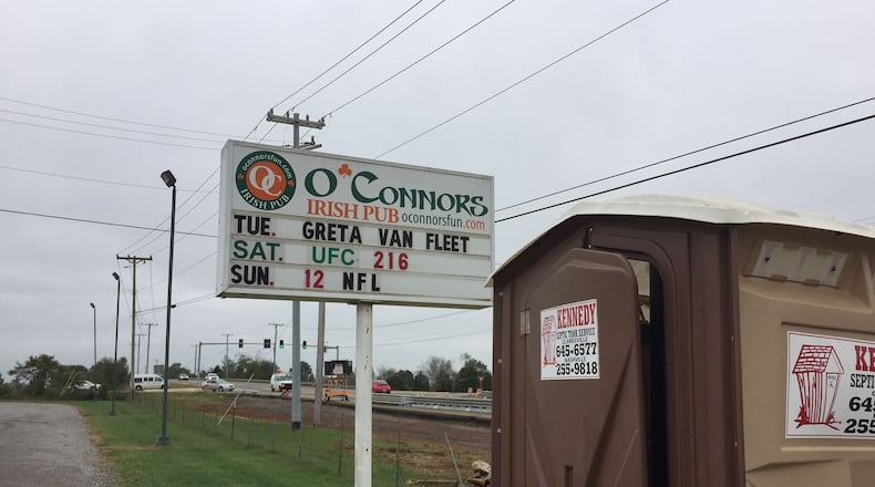 A man and a woman were charged with indecent exposure and public intoxication after police in Clarksville, Tenn., said they attempted to have sex in a portable toilet outside of O'Connors Irish Pub on Saturday, Oct. 7, 2017.