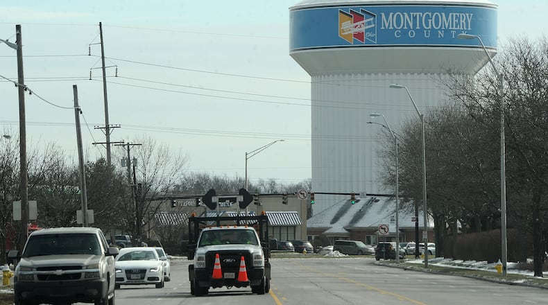 The Montgomery County water tower on Wilmington Pike. MARSHALL GORBY\STAFF