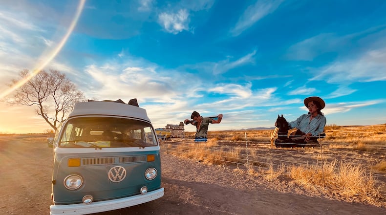 Giant art installation outside of Marfa, Texas. PHOTO COURTESY: MIRACLE IRELAND