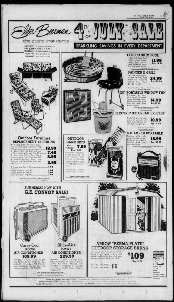 Fourth of July advertisement pages