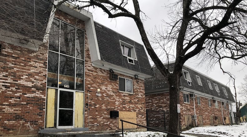 A developer wants to rehab two buildings on the 600 block of West Grand Avenue into new apartments. But a plan submitted to Dayton’s Plan Board was rejected, primarily because of concerns about insufficient parking. CORNELIUS FROLIK / STAFF