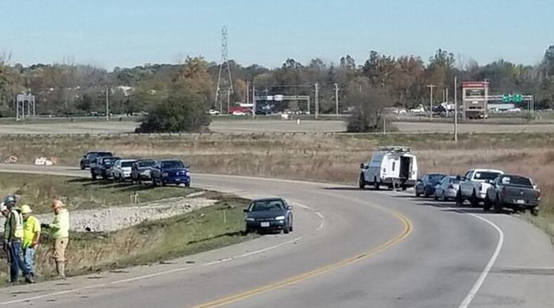 Road crew installing a new sanitary sewer line for the Beavercreek 1 week road closure. City of Beavercreek Facebook post.
