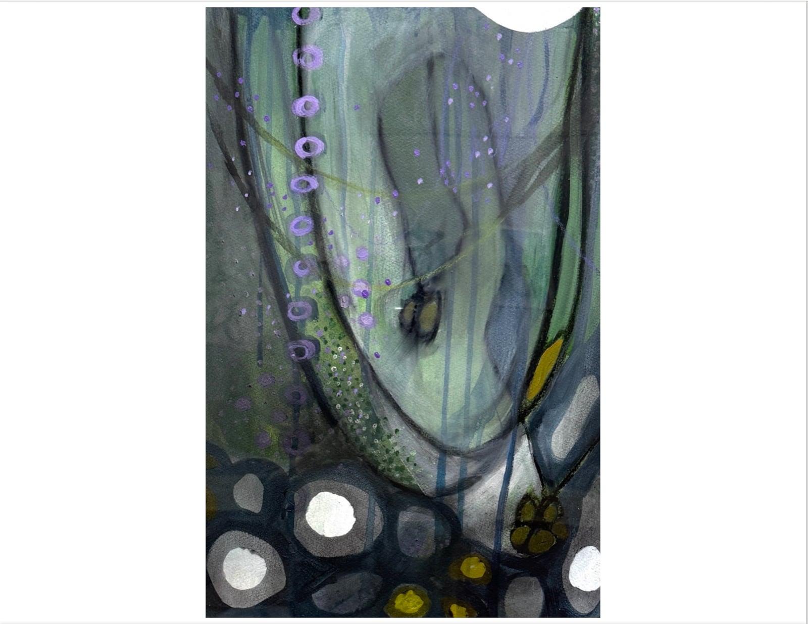 Kate Santucci, "The Evening Smelled of Lavender", Mixed media on paper, 12 x 18 inches. The Dayton-based artist created the work while on residency at a French chateau. HANNAH KASPER/CONTRIBUTED