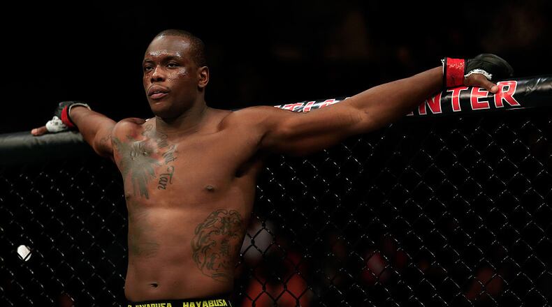 NEWARK, NJ - APRIL 18: Ovince Saint Preux looks on against Patrick Cummins in their light heavyweight bout during the UFC Fight Night event at Prudential Center on April 18, 2015 in Newark, New Jersey. (Photo by Alex Trautwig/Getty Images)