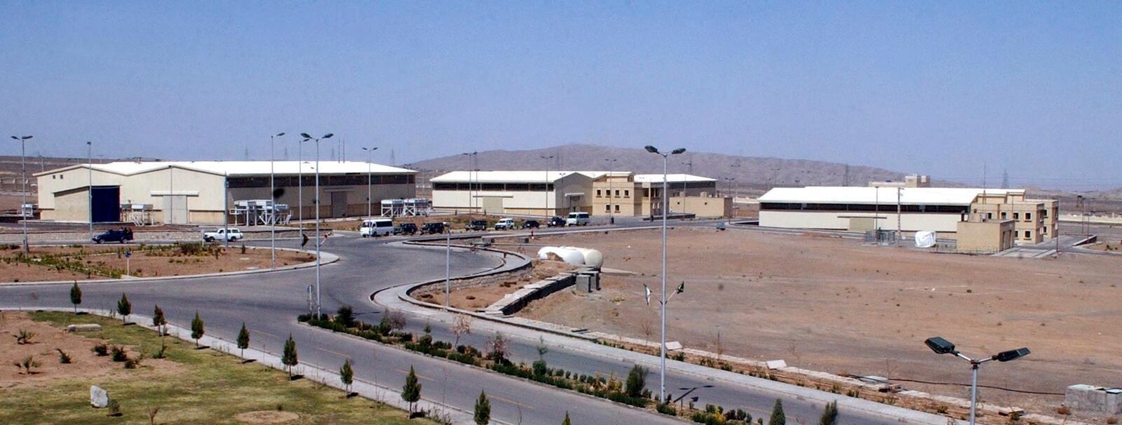 FILE - The Natanz Uranium Enrichment Facility buildings, 200 miles (322 km) south of the capital Tehran, on March 30, 2005. (AP Photo/Vahid Salemi, File)