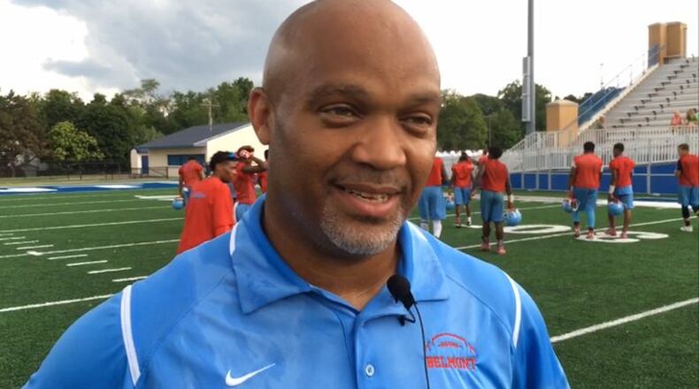 Earl White of Belmont High School is the only Dayton Public Schools combination head football coach and athletic director. MARC PENDLETON / STAFF