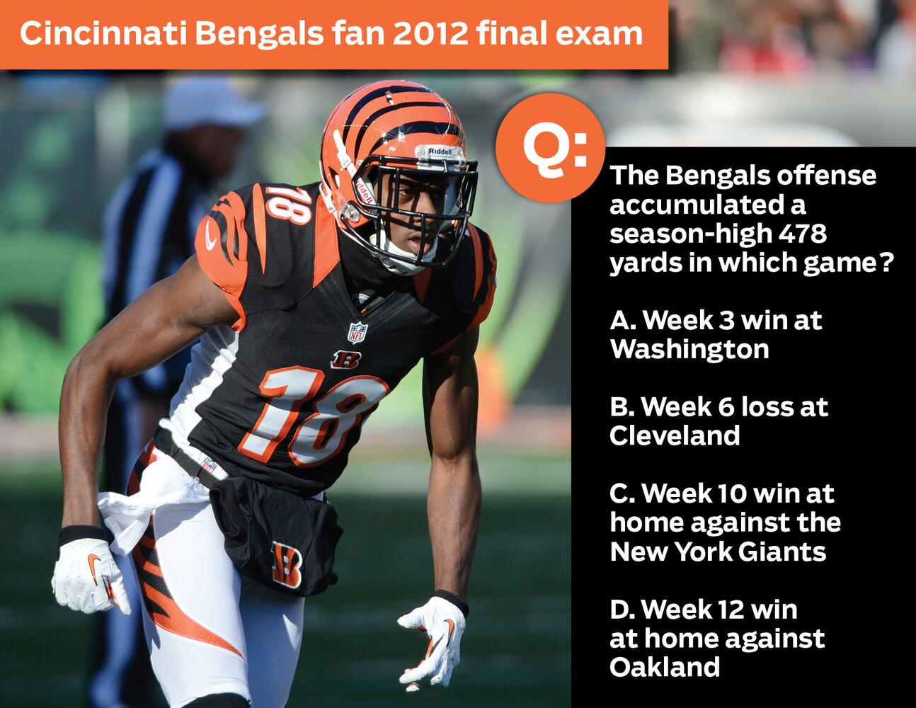 Cincinnati Bengals fan 2012 final exam: