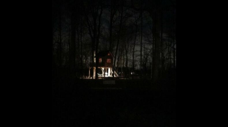 This idyllic treehouse retreat, located just outside of Dayton, is available for rental on Airbnb. PHOTO / Airbnb.com