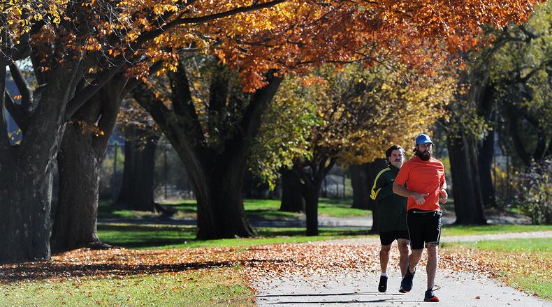 The weather was beautiful Monday for a run along the river near Deeds Point Park. MARSHALL GORBY\STAFF