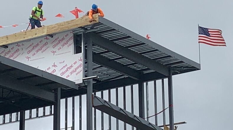 Construction crews work on expansion of the Miami Valley Career Technology Center in Englewood during the summer of 2021. Contributed photo